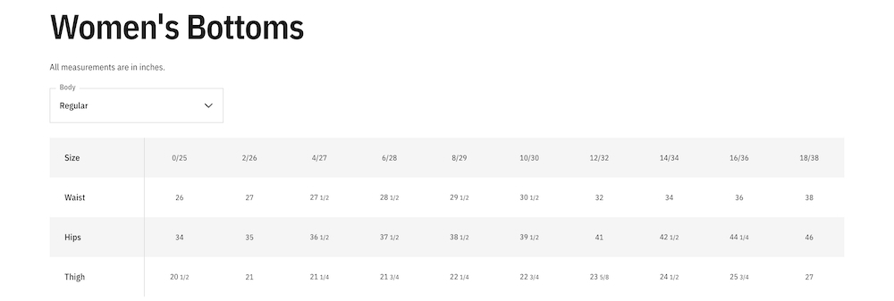 Onde comprar roupas da Dickies - Blog Qwintry, imagem 3 Tabela de tamanhos Dickies 874