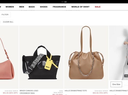Bolsas DKNY em promoção nos EUA