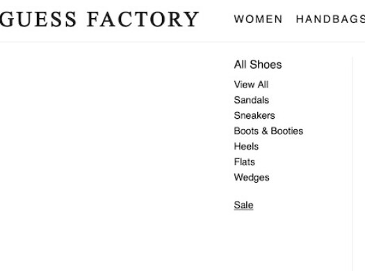 Roupas e acessórios Guess Factory