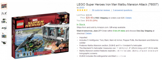 Ассортимент - Блог Бандерольки, рис. 1 Lego Super Heroes 4