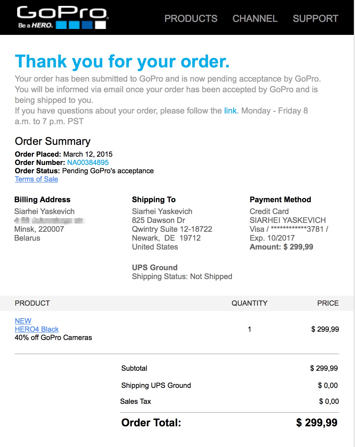 Свой Бандеролькин адрес - Блог Бандерольки, рис. 1 GoPro 4 HERO 2