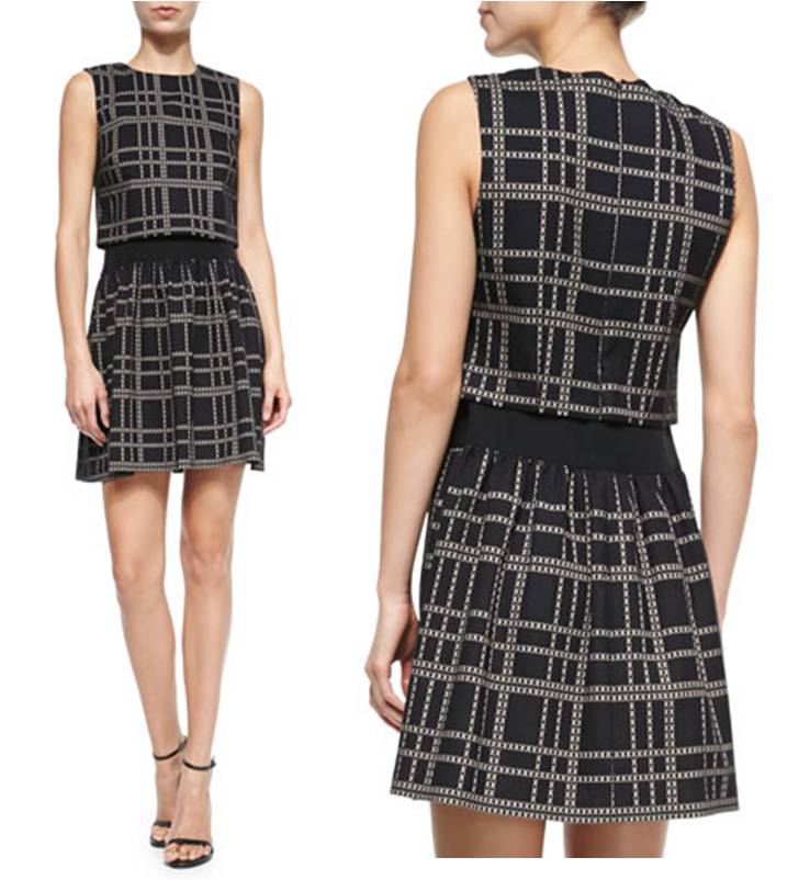 THAKOON ADDITION (Sleeveless Printed Double-Layer Dress)