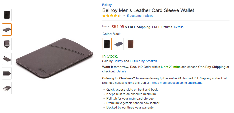 Bellroy Card Sleeve Wallet - Блог Бандерольки, рис. 1 Хороший кошелек 5