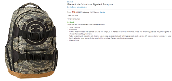 Element, High Sierra, Wenger 8