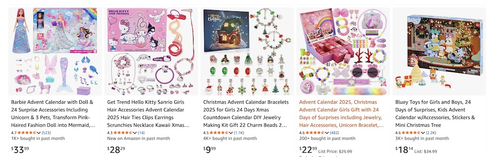 адвент календарь для девочки