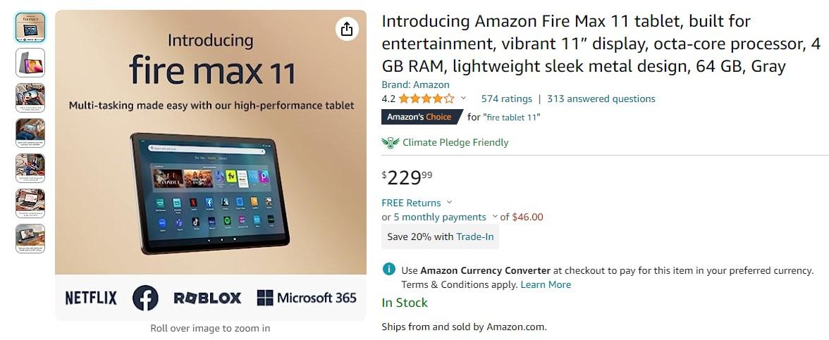 Новинка 2023: Amazon Fire Max 11 - Блог Бандерольки, рис. 1 Amazon Fire Max 11 цена