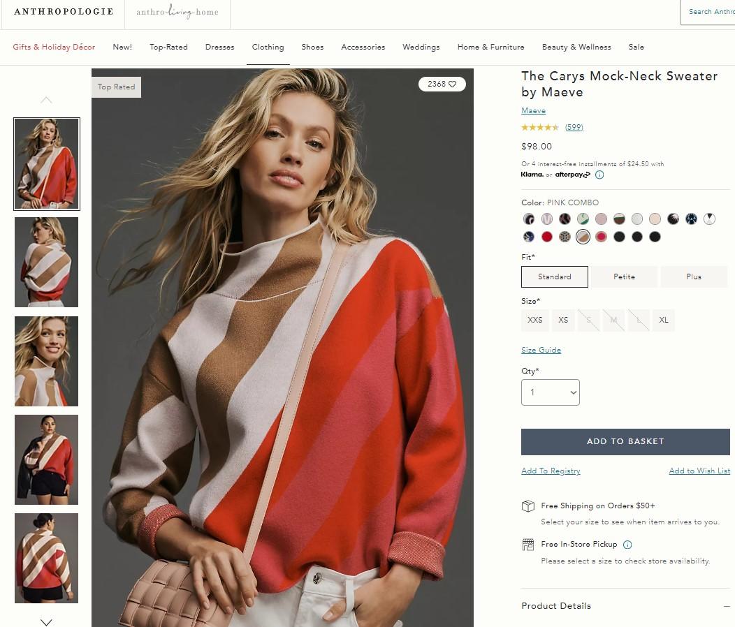 Как делать покупки на сайте - Блог Бандерольки, рис. 1 Anthropologie одежда