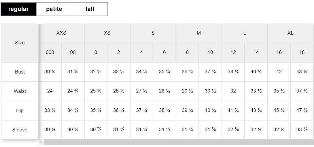Мужская и женская одежда в онлайн-каталоге - Блог Бандерольки, рис. 1 размеры одежды Gap
