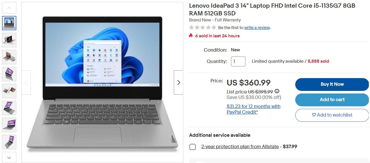 Выгодные предложения на eBay - Блог Бандерольки, рис. 2 цена ноутбука в США