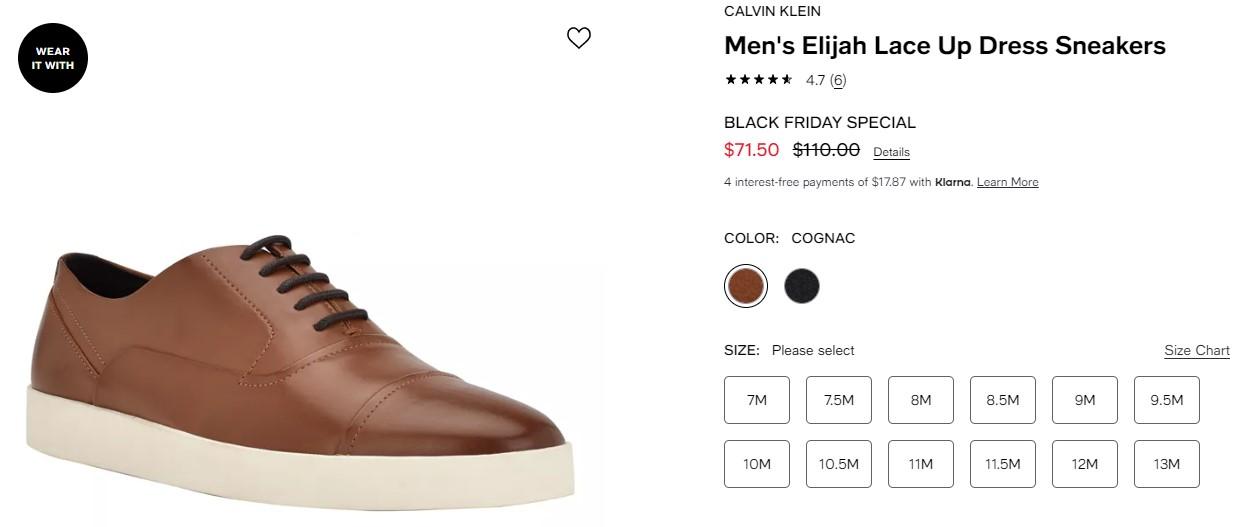 Цена кроссовок Calvin Klein в США - Блог Бандерольки, рис. 2 кроссовки повседневные Calvin Klein мужские