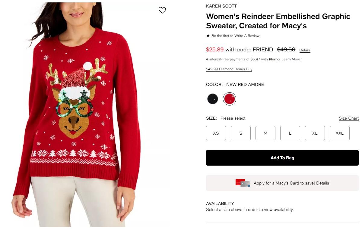 женский рождественский свитер