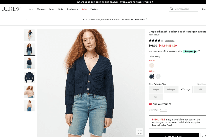 J.Crew: дополнительная скидка до 60% - Блог Бандерольки, рис. 1 Распродажа в американских магазинах