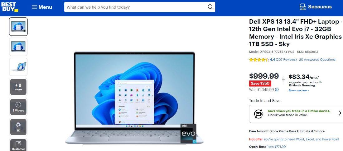 ноутбук Dell XPS 13