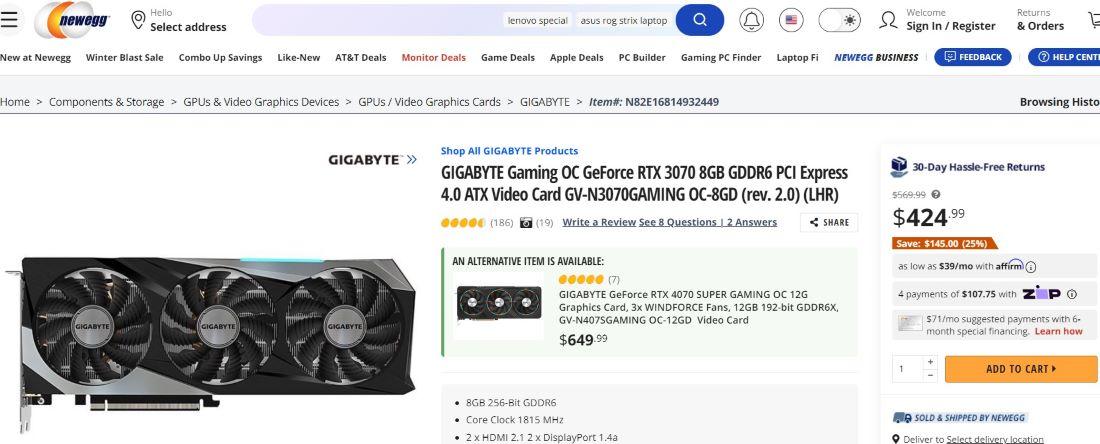 Особенности интернет-магазина - Блог Бандерольки, рис. 1 Newegg видеокарты