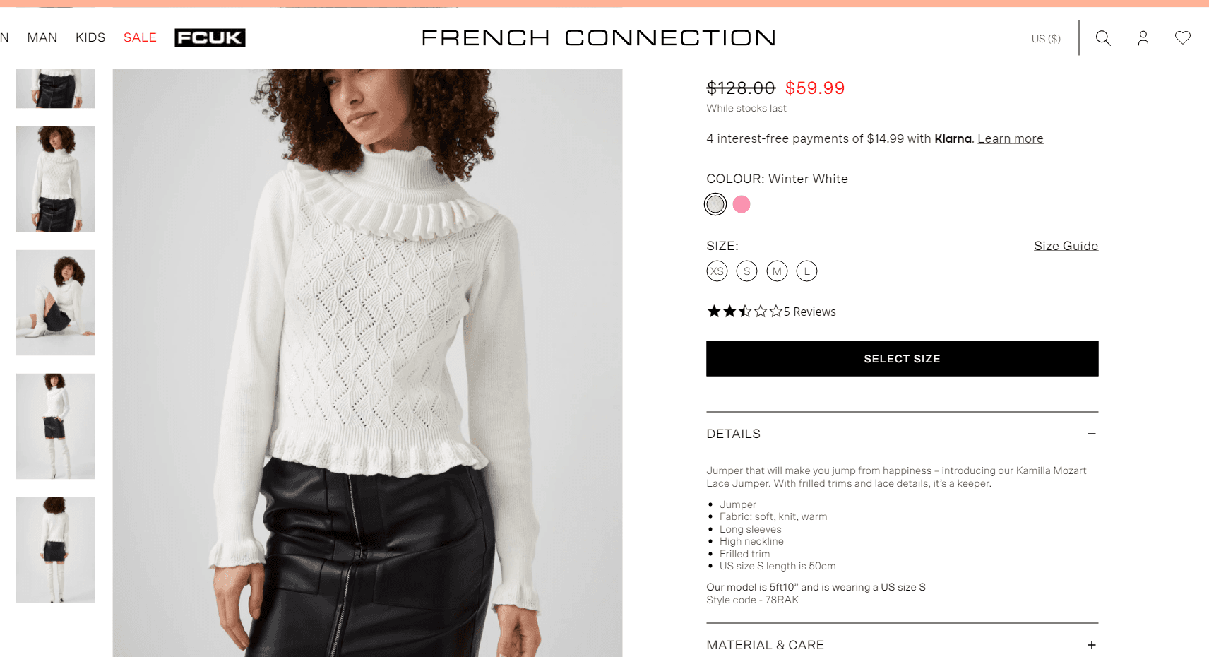 женский пуловер french connection