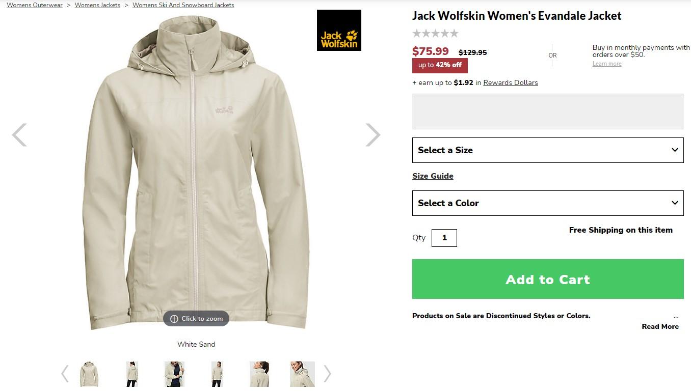 Jack wolfskin amber road jacket on sale