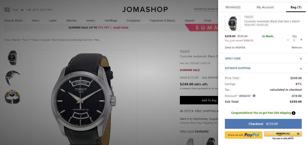 Jomashop online hotsell