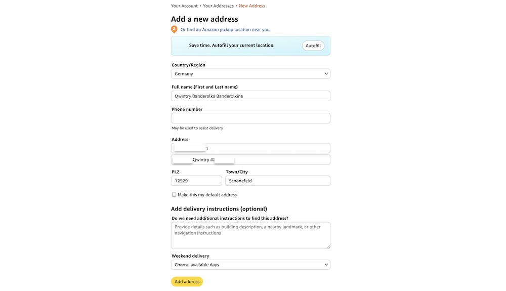 регистрация на амазон де