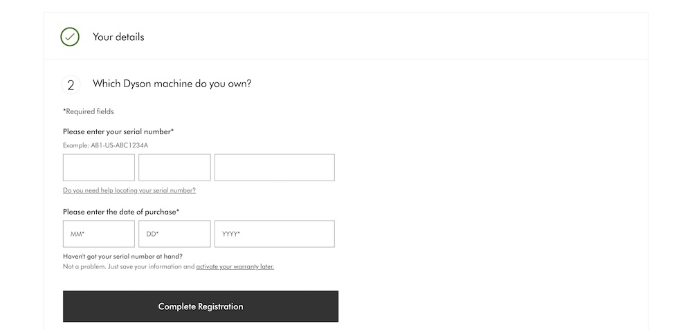 проверить dyson по серийному номеру