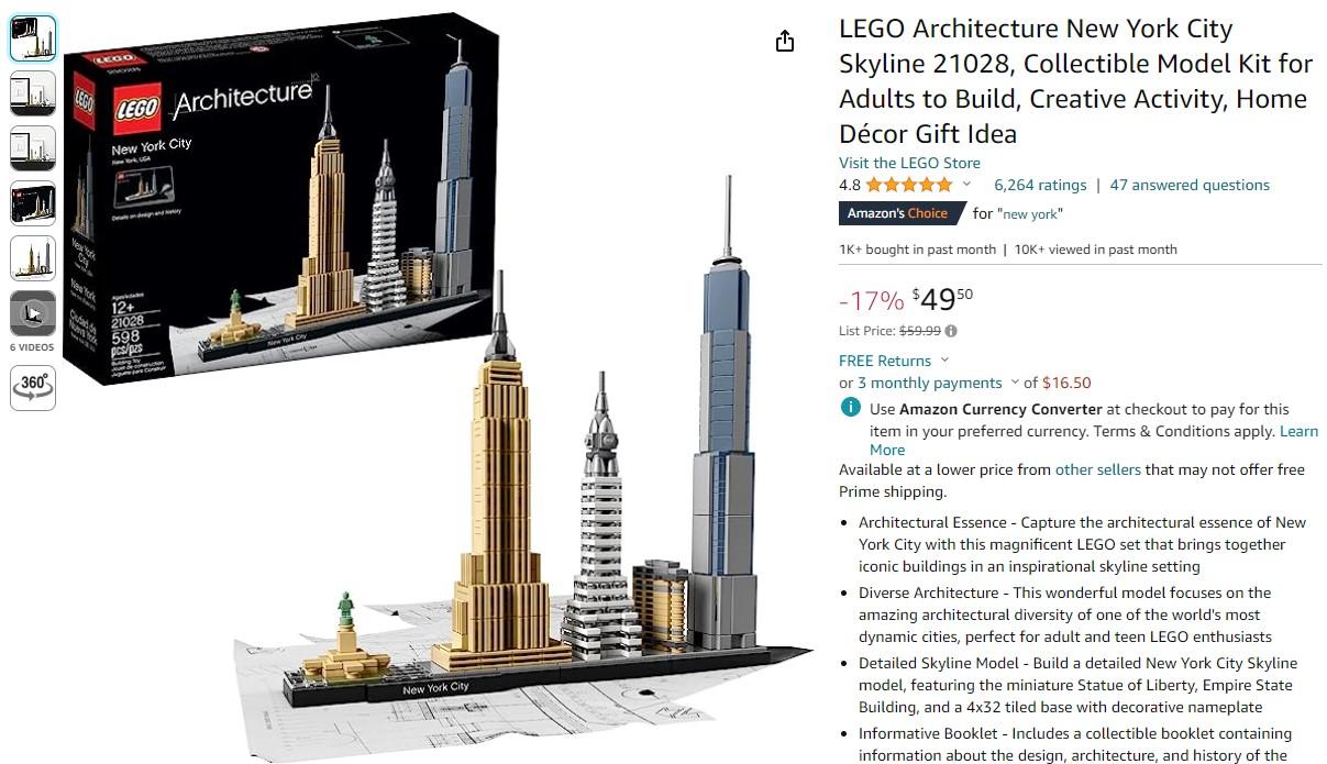 Где купить конструкторы LEGO Architecture | Бандеролька