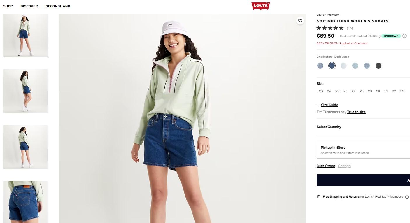 Сколько стоят Levi's 501 в США - Блог Бандерольки, рис. 2 Levi's 501 шорты