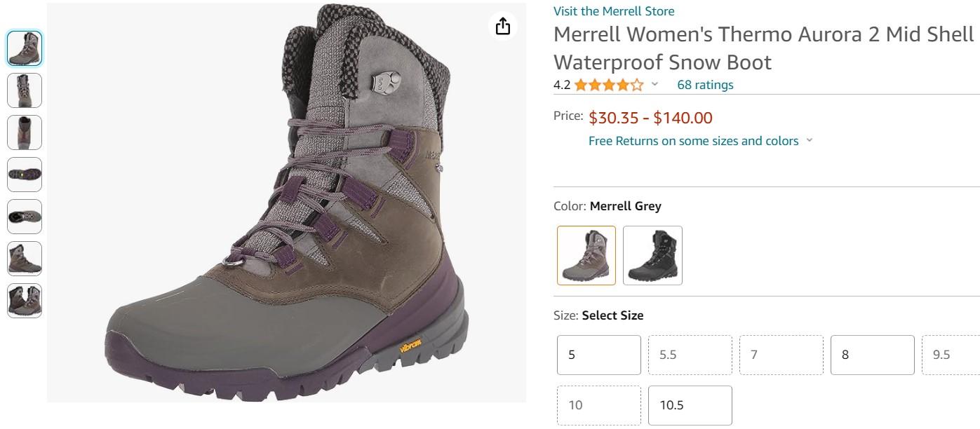Покупка обуви на Amazon - Блог Бандерольки, рис. 2 Merrell купить в США