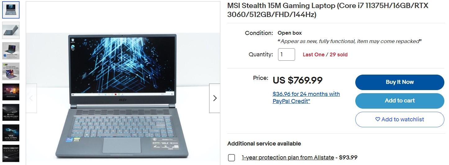 Цена MSI Stealth на американских сайтах - Блог Бандерольки, рис. 2 MSI Stealth 15M купить