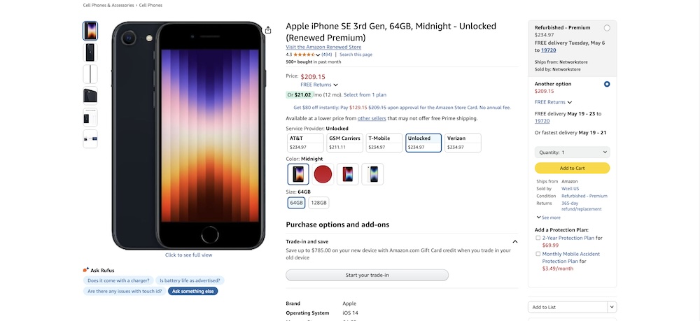 айфон SE заказать