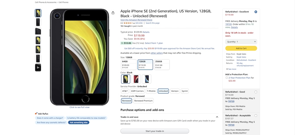 iPhone SE цена в америке