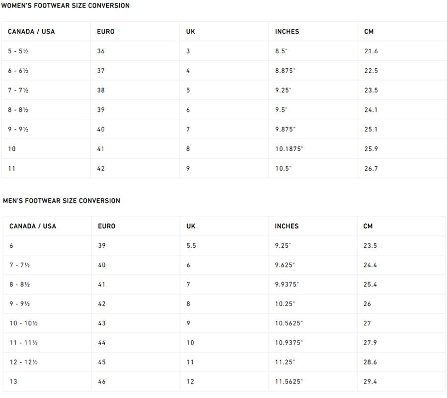 канадские размеры обуви Pajar