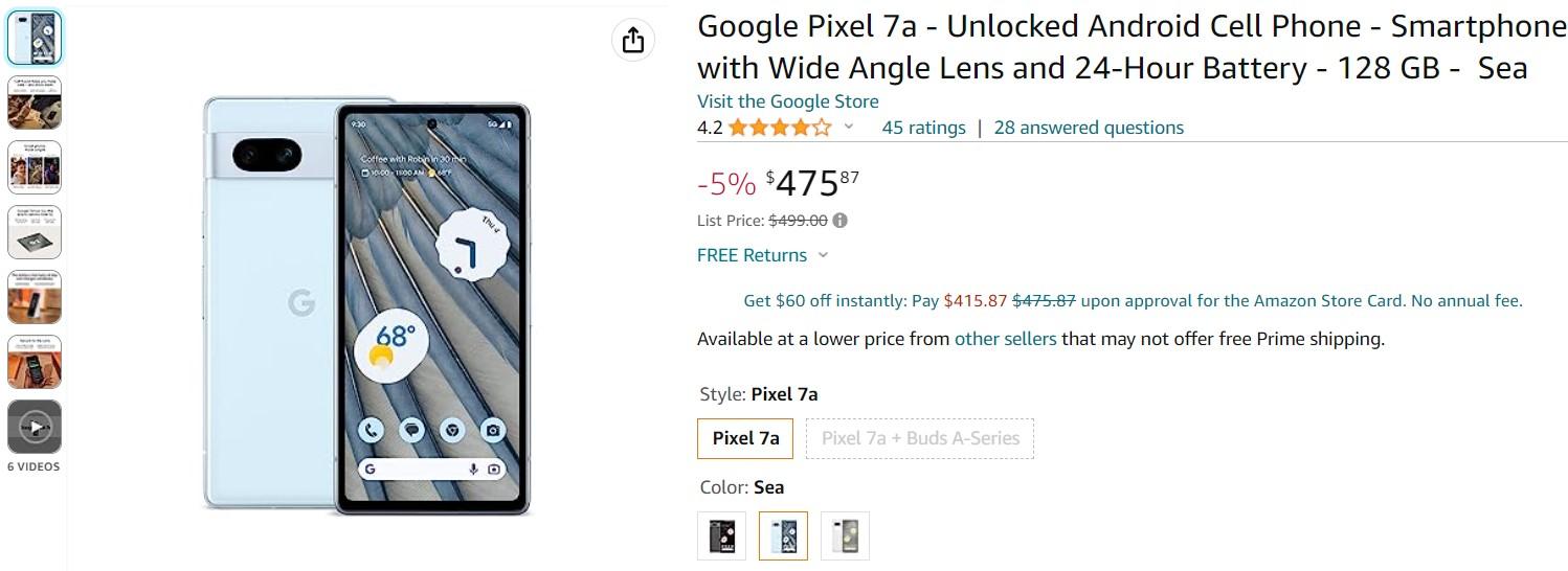 Цена Pixel 7a в США - Блог Бандерольки, рис. 1 pixel 7a цена
