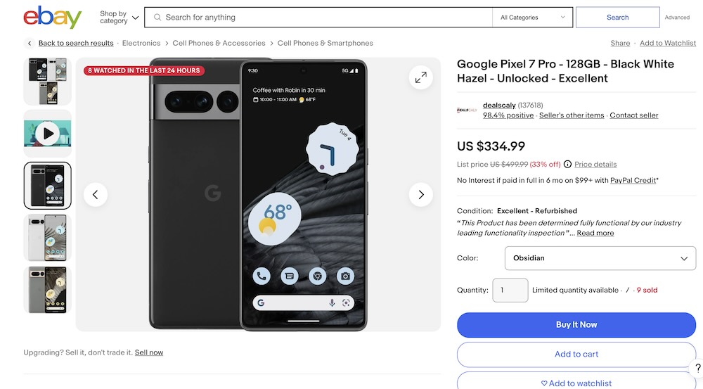 Стоимость смартфонов Google - Блог Бандерольки, рис. 3 стоимость Pixel 7 Pro