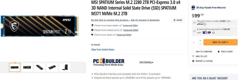 Дешевые SSD в американских магазинах - Блог Бандерольки, рис. 1 купить SSD M.2 2280