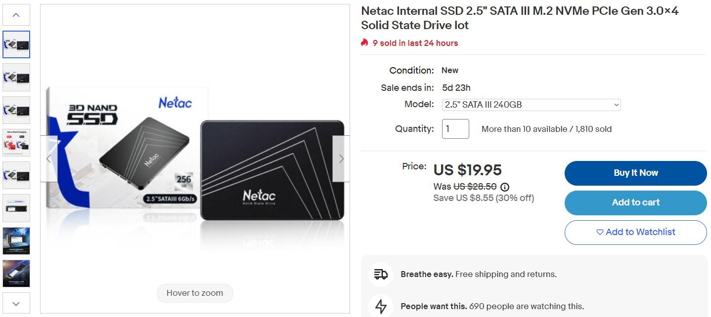 Цена в Америке на SSD для ноутбука - Блог Бандерольки, рис. 1 ссд для компьютера цена