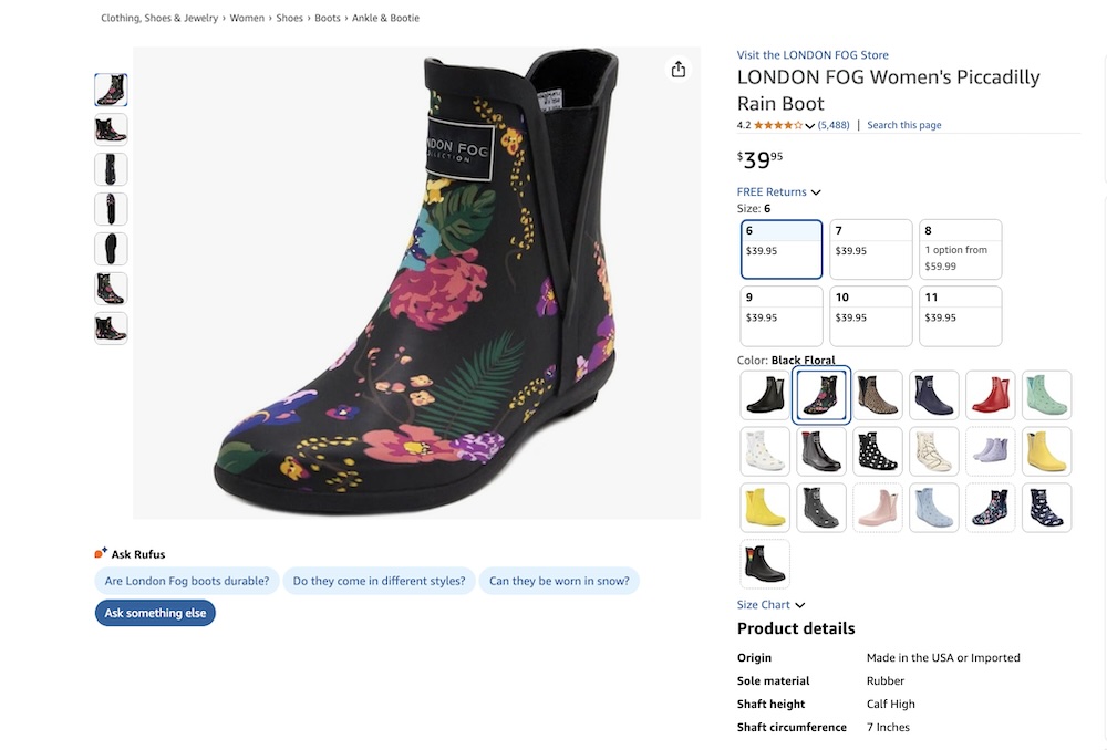 купить стильные женские резиновые сапоги