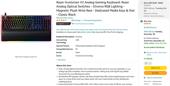 Клавиатура Razer Huntsman V2