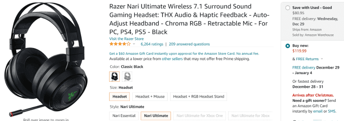 Геймерская гарнитура Razer Nari Ultimate