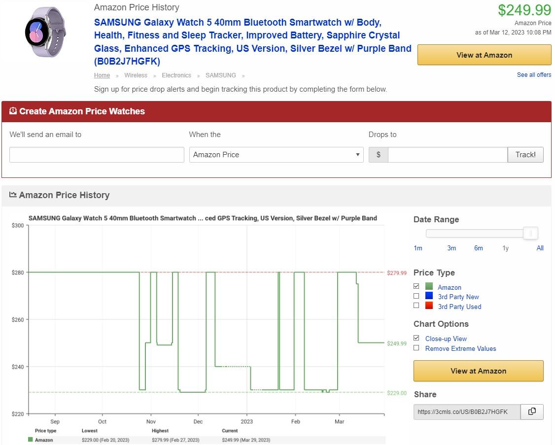 Покупка новейших Samsung Galaxy Watch в США - Блог Бандерольки, рис. 2 где самые низкие цены на Samsung Galaxy Watch
