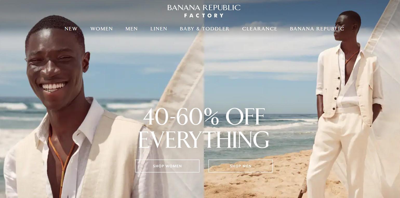 Скидки на сайтах Gap / Banana Republic (Factory) - Блог Бандерольки, рис. 1 скидки в Америке 2023