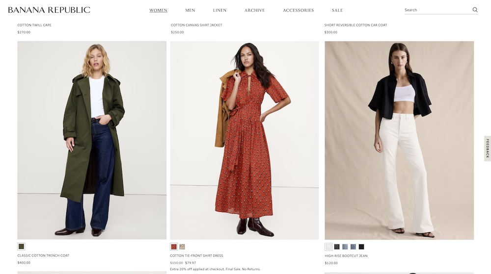Banana Republic цены