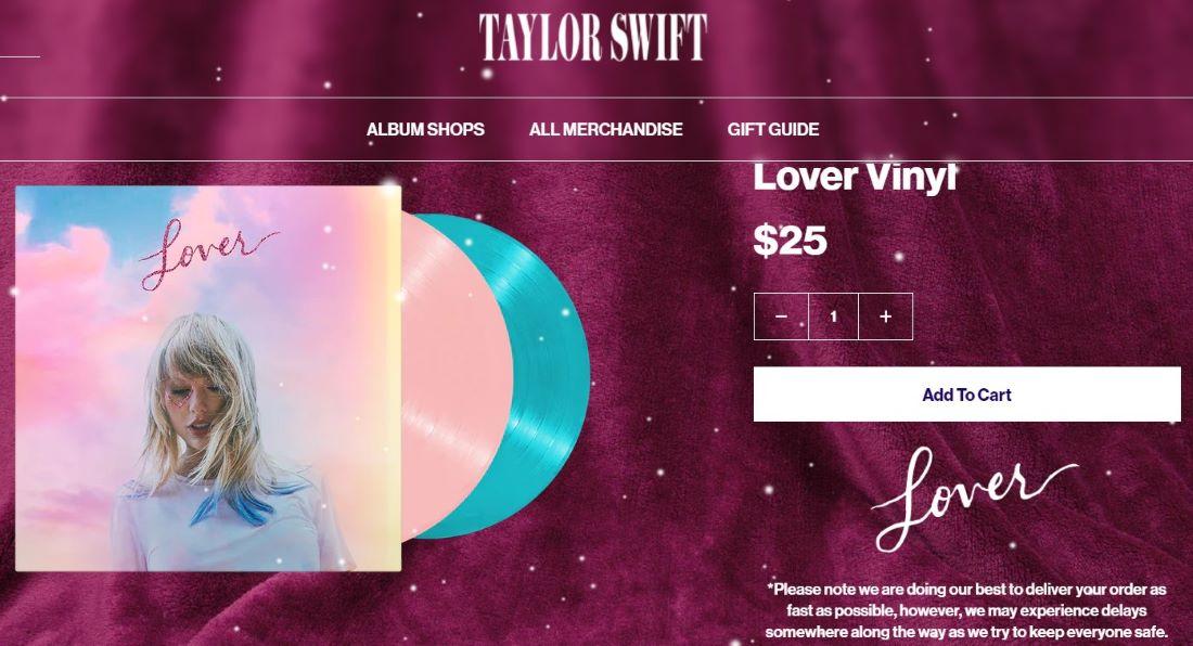 Доставка оригинального мерча из США - Блог Бандерольки, рис. 1 виниловая пластинка Taylor Swift
