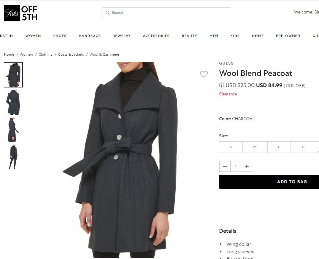 заказать пальто из США