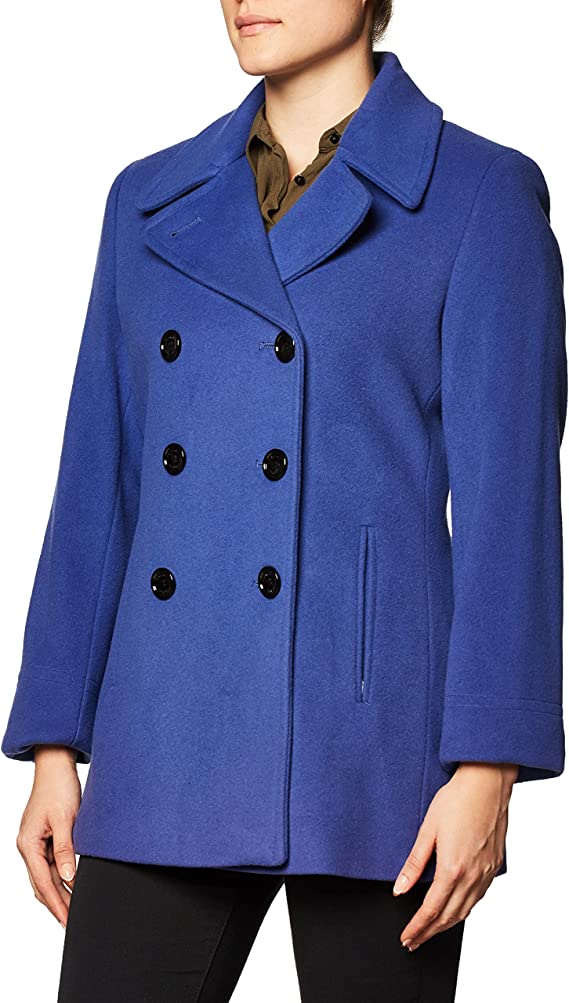 женское пальто двубортное