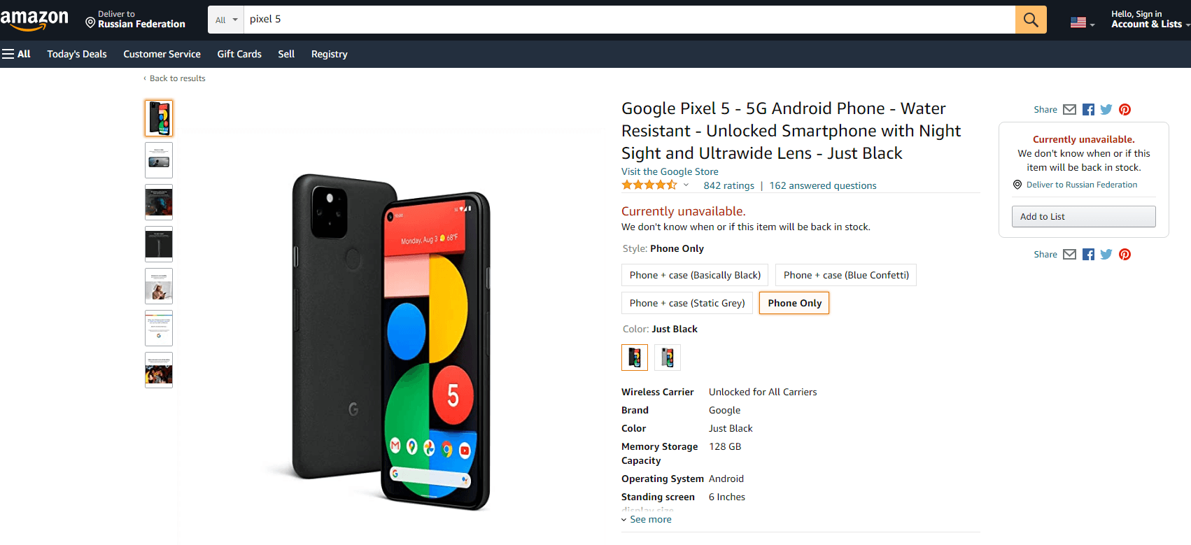 Покупки на американских сайтах - Блог Бандерольки, рис. 3 Купить Google Pixel 5